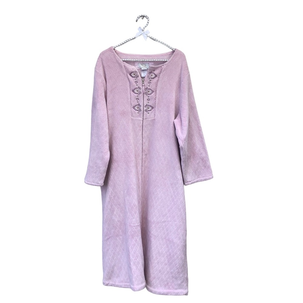 Oscar De La Renta Pink Fleece Night Robe size Large